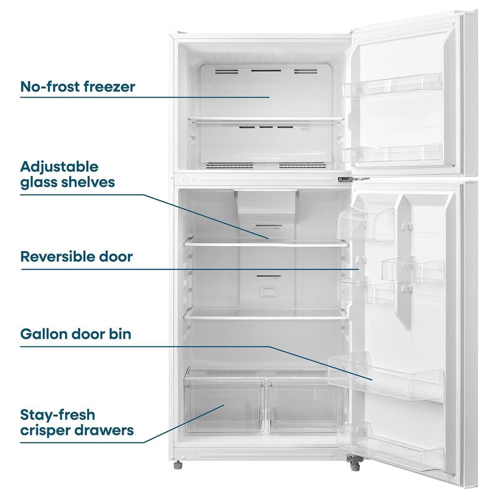 Element 18.1 Cu. Ft. Top Freezer Refrigerator in White, , large
