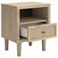 Ashley Queen Upholstered Bed and Two Nightstands, , large