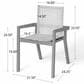 Hearth and Haven Belfast Patio Dining Chair with Beige Mesh Sling in Teak (Set of 2), , large
