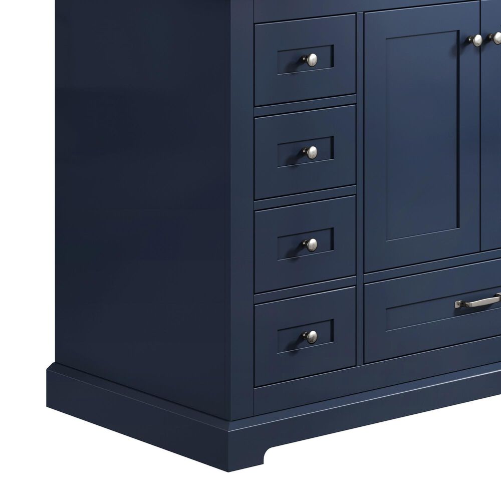 Lexora Home Dukes 48&quot; Single Bathroom Vanity in Navy Blue with 2 cm White Quartz Top and Rectangular Sink, , large