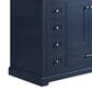 Lexora Home Dukes 48" Single Bathroom Vanity in Navy Blue with 2 cm White Quartz Top and Rectangular Sink, , large