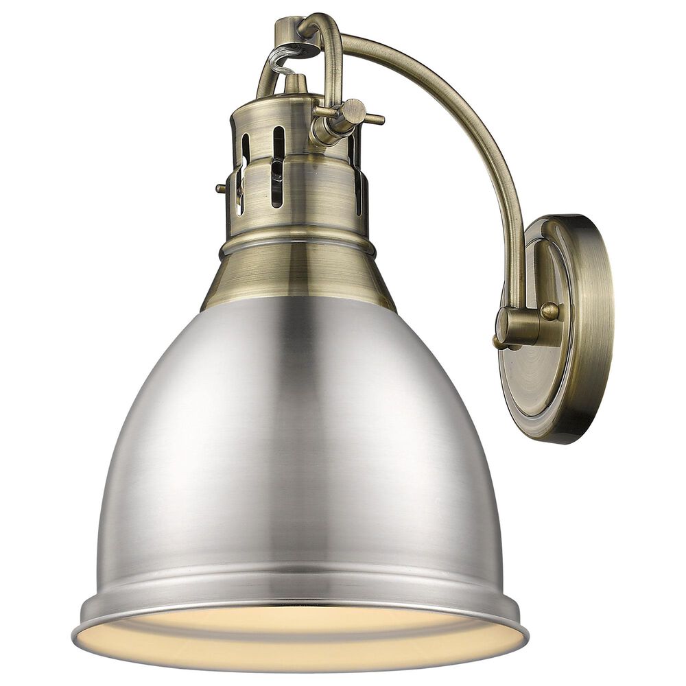 Golden Lighting Duncan 1-Light Wall Sconce in Aged Brass, , large