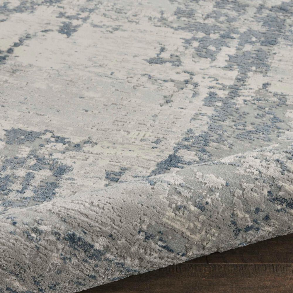 Nourison Rustic Textures Ivory, Deep Blue and Grey 2&#39;2&quot; x 7&#39;6&quot; Runner, , large
