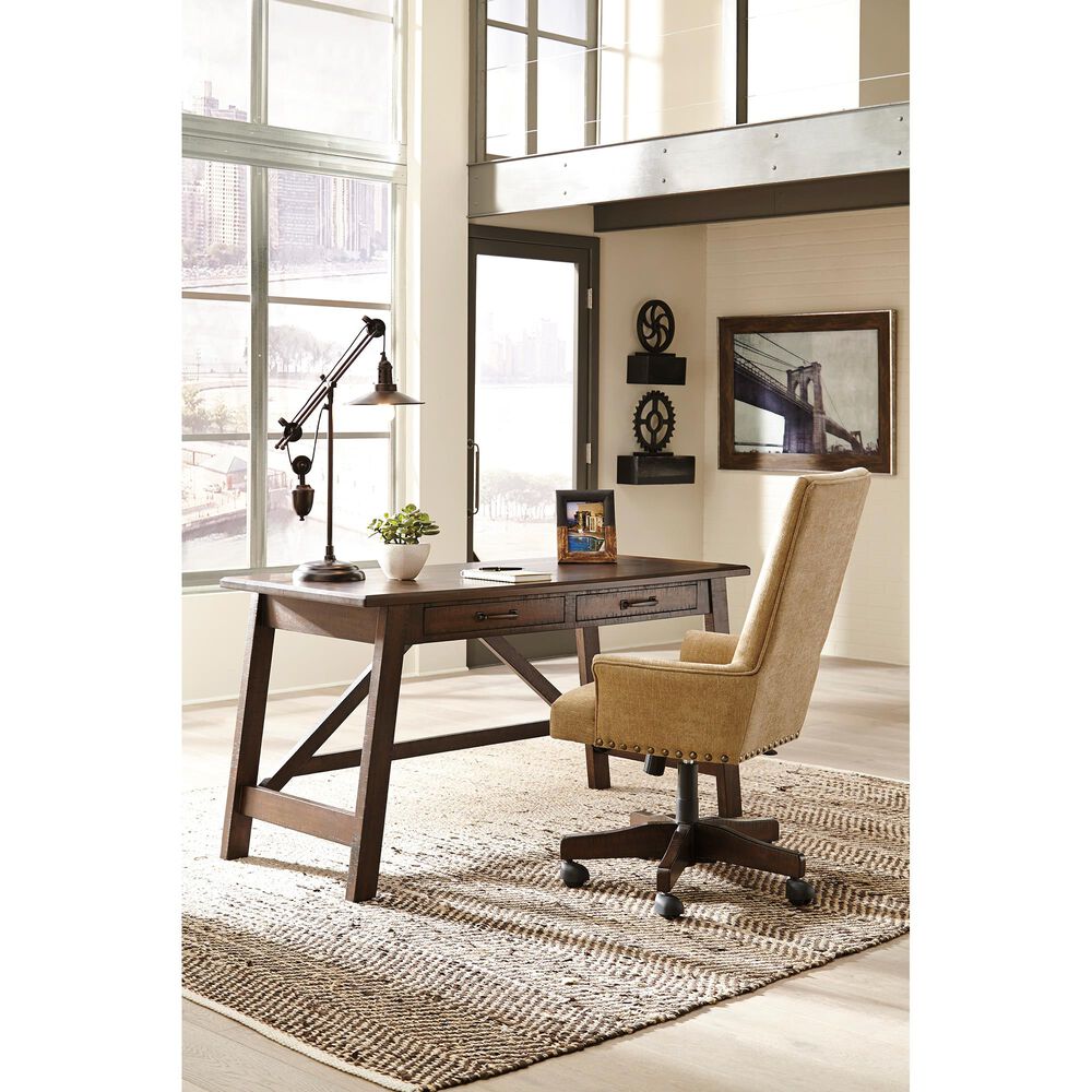 Ashley Baldridge Large Leg Desk in Rustic Brown, , large