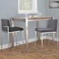 Lumisource Fuji High Back Counter Stool with Charcoal Fabric Cushion in Stainless Steel (Set of 2), , large