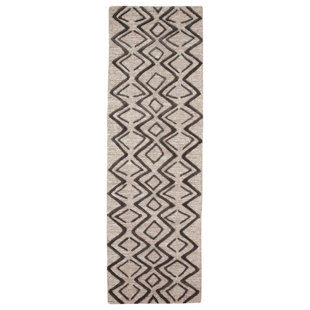 Feizy Enzo 2"6" x 8" Charcoal and Taupe Runner, , large