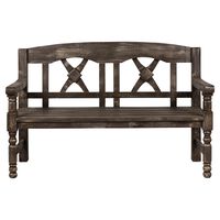 Santa Fe Rustic Accent Wood Bench in Coffee Brown