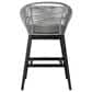 Armen Living Tutti Frutti Patio Bar Stool with Light Gray Cushion in Black, , large