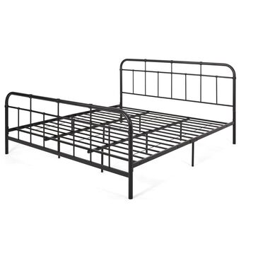 Noble House Berthoud King Metal Bed in Flat Black, , large