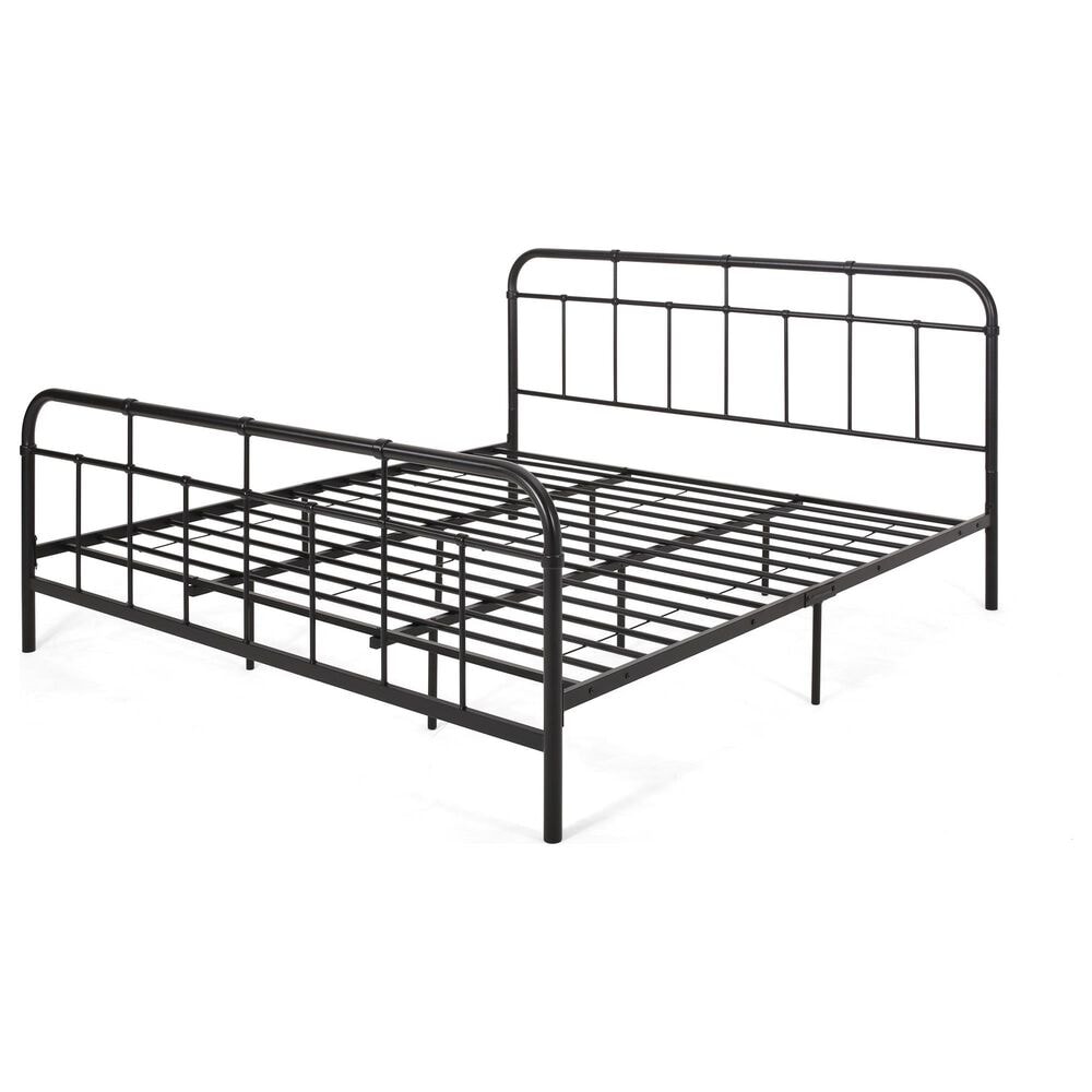 Noble House Berthoud King Metal Bed in Flat Black, , large