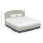Jonathan Louis Design Lab King Platform Bed with Thrillist Pearl Upholstered in Walnut, , large