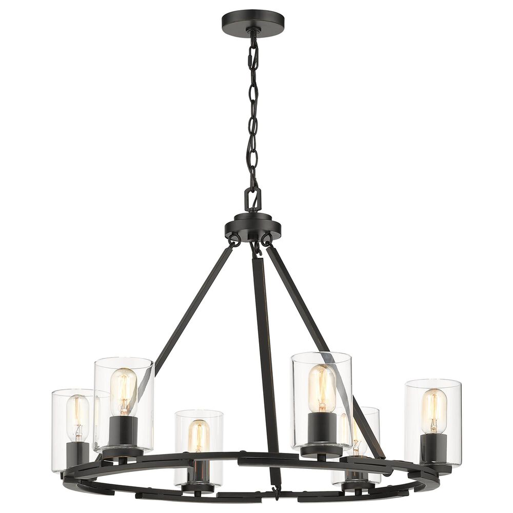Golden Lighting Monroe 6-Light Chandelier in Matte Black and Gold, , large