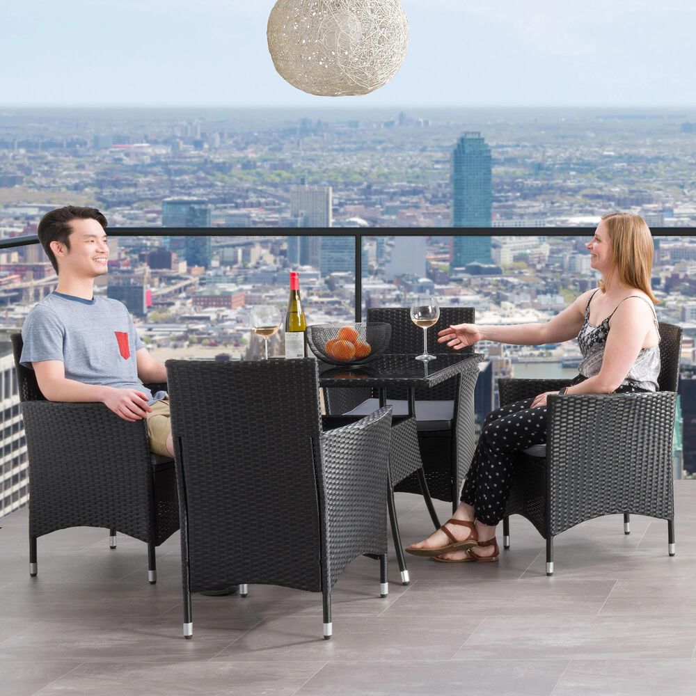CorLiving Parksville Patio Dining Chair in Black and Ash Gray &#40;Set of 2&#41;, , large
