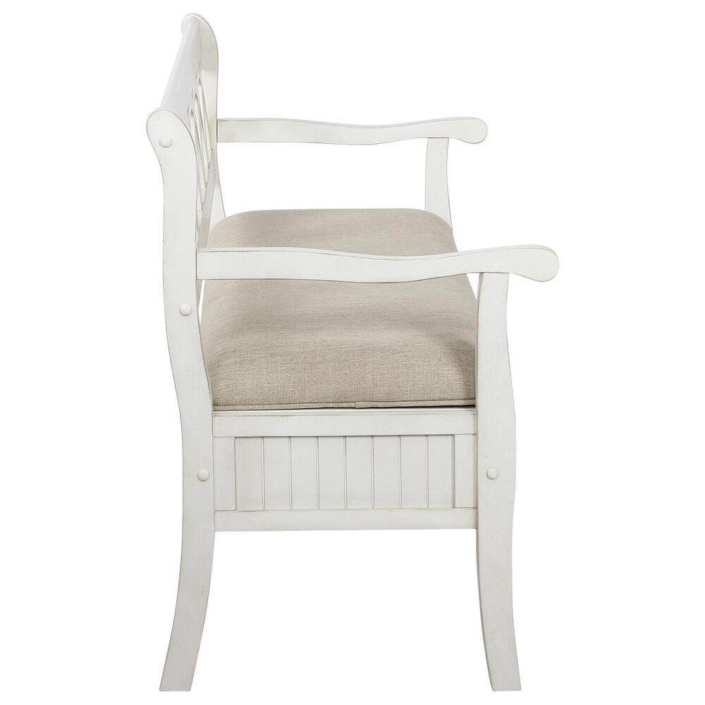 Parkerville Furniture Line Storage Bench in White, , large