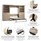 Bestar Pur 130" Full Murphy Storage Bed with 6-Drawer in Rustic Brown, , large