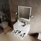 Lexora Home Castor 36" Single Bathroom Vanity in White with 2 cm White Cultured Marble Top and Rectangular Sink, , large