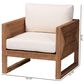 Baxton Studio Helina Arm Chair with Bleached Light Brown Seagrass in White, , large