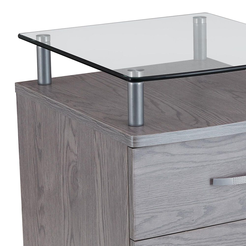 Rta Products Llc Rolling File Cabinet with Glass Top in Grey, , large