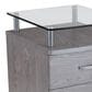 Rta Products Llc Rolling File Cabinet with Glass Top in Grey, , large