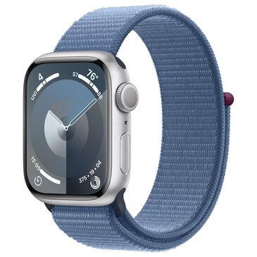 Apple Watch Series 9 GPS 41mm Silver Aluminum Case with Winter Blue Sport Loop, , large