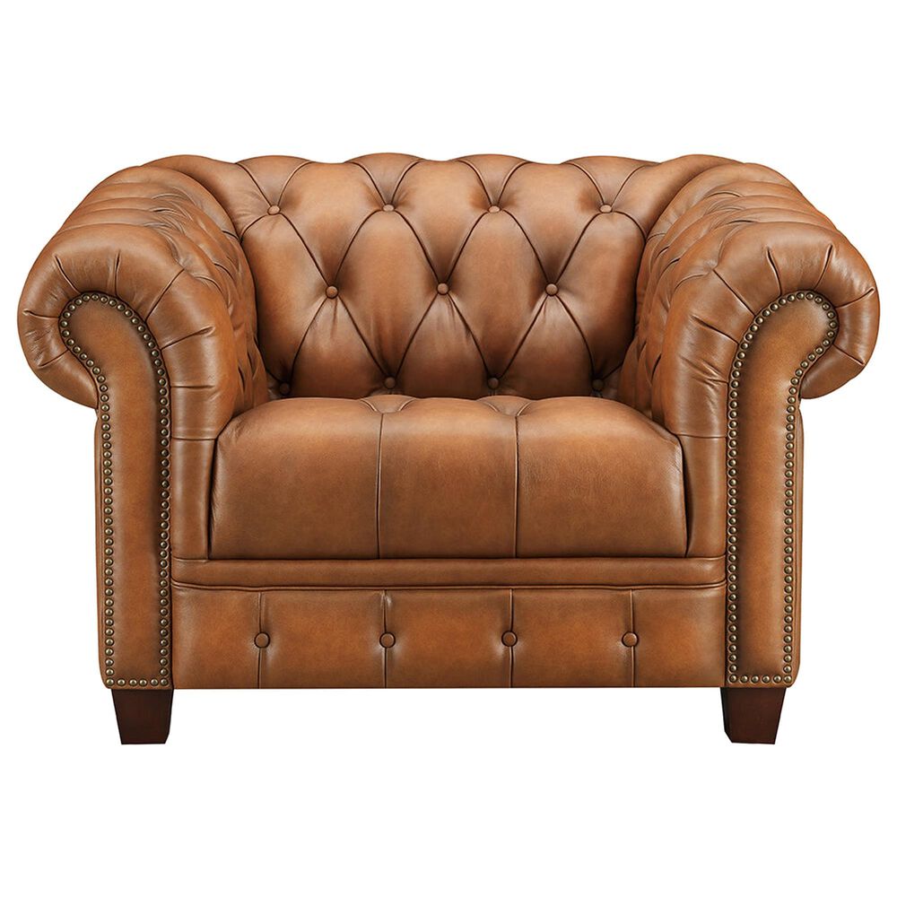 Hydeline York Stationary Chair and Ottoman Set in Cienna Saddle, , large