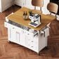 HOMLUX 52" Kitchen Island with Drop Leaf in White, , large