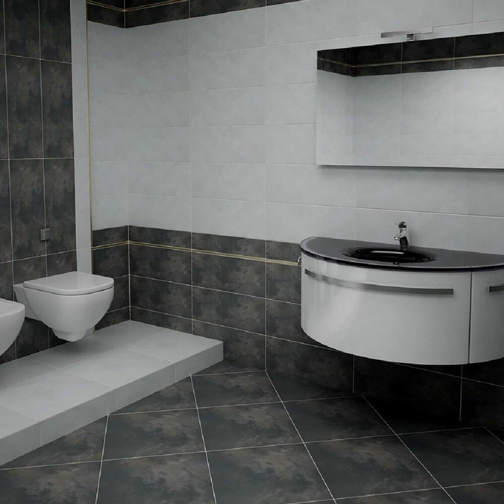 Emser Cosmopolitan Charcoal 12&#39;&#39; x 24&#39;&#39; Porcelain Tile, , large