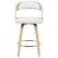 Armen Living Shelly Swivel Counter Height Stool in Oak, , large
