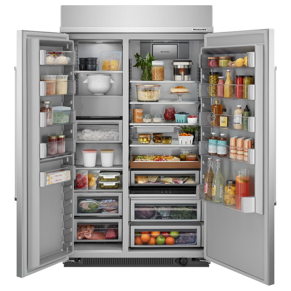 KitchenAid 30 Cu. Ft. Side By Side Built-In Refrigerator in Stainless Steel and PrintShield, , large