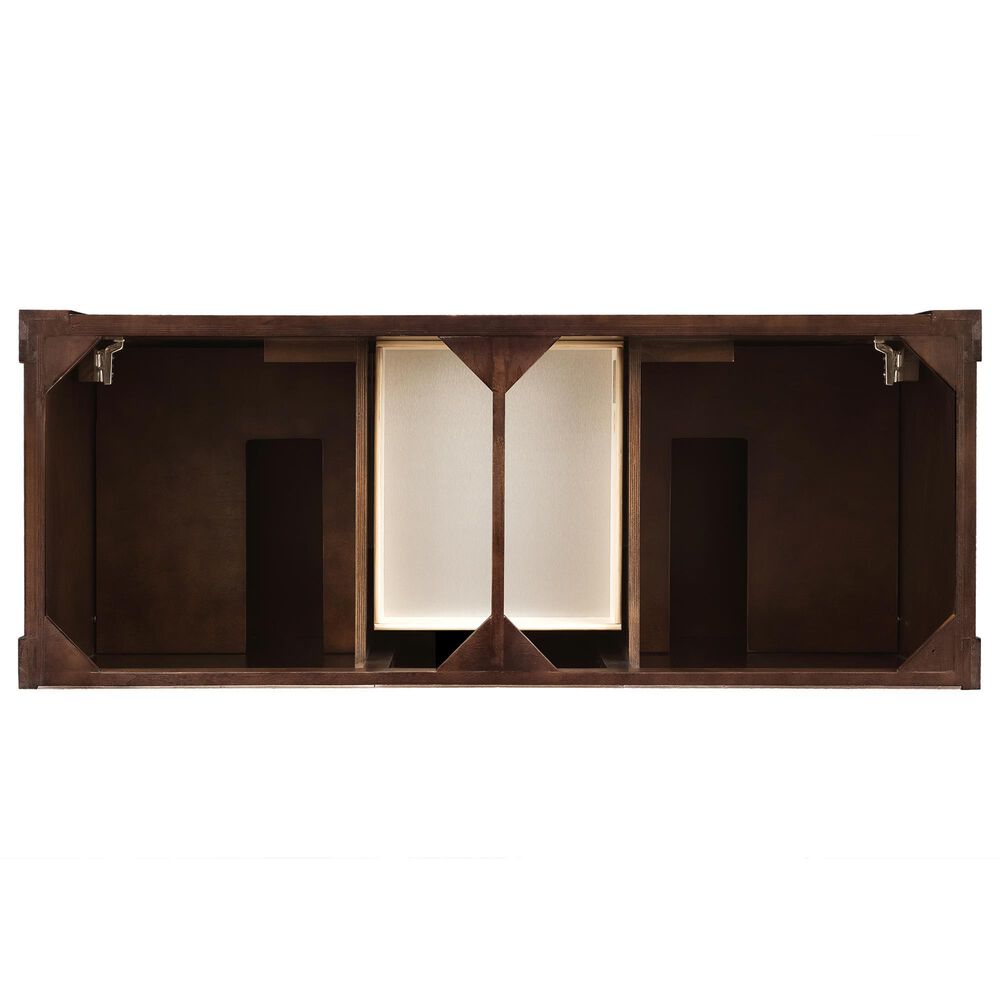 James Martin Vanities Brookfield 60&quot; Double Bathroom Vanity in Burnished Mahogany with 3 cm Lime Delight Quartz Top and Rectangular Sinks, , large