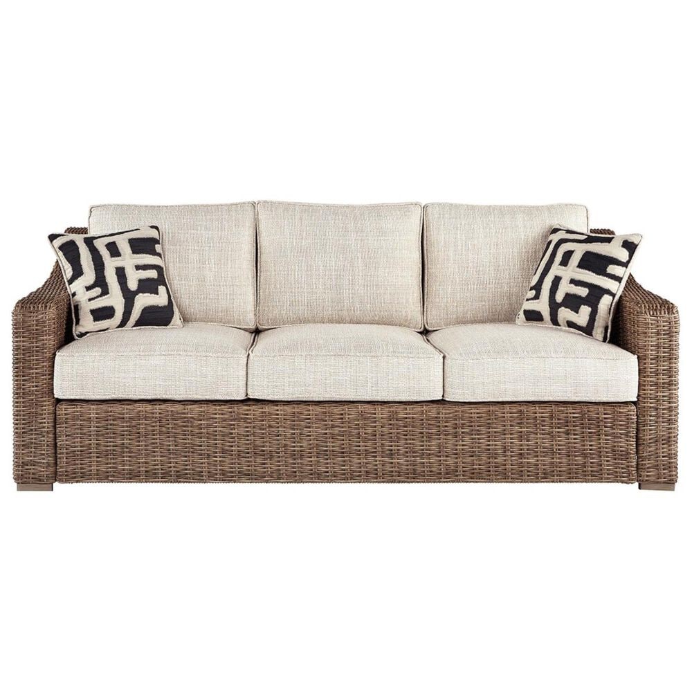 Signature Design by Ashley Beachcroft Sofa in Beige with Accent Pillows