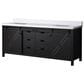 Lexora Home Marsyas 80" Double Bathroom Vanity in Brown with White Quartz Top and Rectangular Sinks, , large