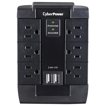 Cyber Power 6-Outlet Home Office Surge Protector in Black, , large