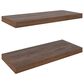 Hearth and Haven Ecco32" Floating Wall Shelf with Concealed Mounting in Dark Brown (Set of 2), , large