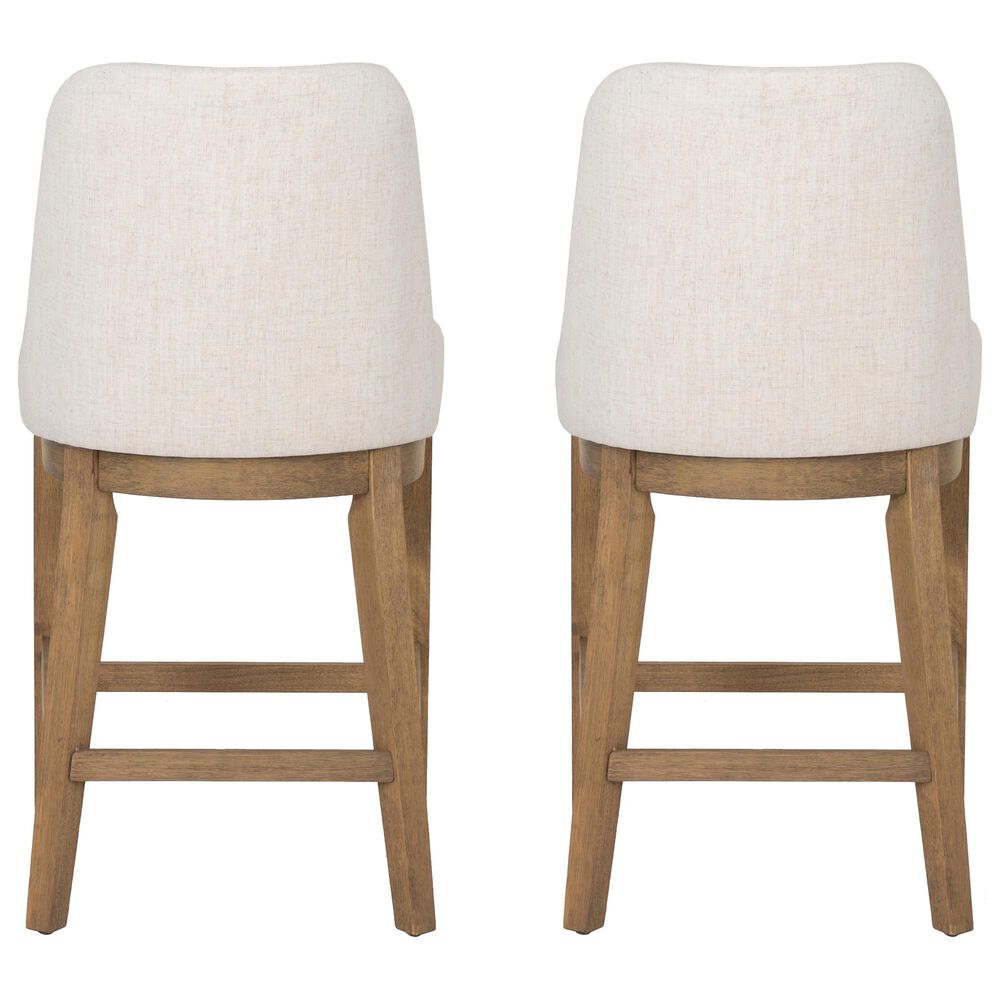 Linon Home Decor Tucker Counter Stool with Cream Cushion in Natural Brown (Set of 2), , large