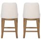 Linon Home Decor Tucker Counter Stool with Cream Cushion in Natural Brown (Set of 2), , large