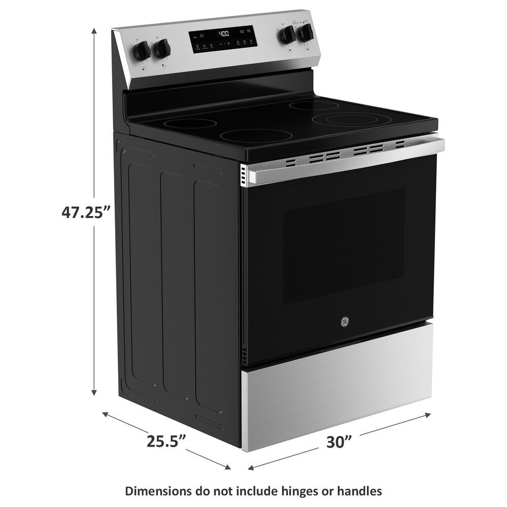 GE Appliances 30&quot; Freestanding Electric Range with Steam Clean in Stainless Steel, , large