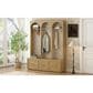 GigaCloud Wooden Hall Tree with Arched Design and Drawers in Natural and Oak, , large