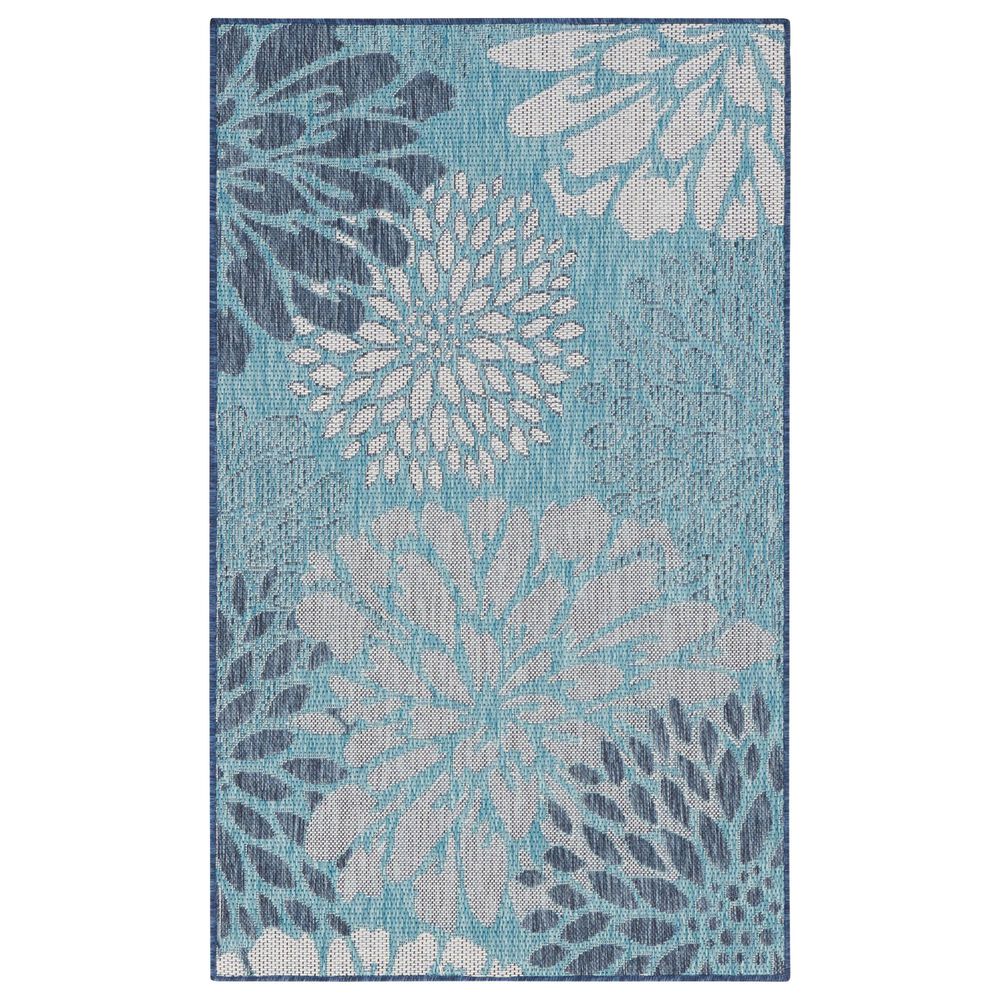 Nourison Garden Oasis GOA06 Navy 3&#39; x 5&#39; Indoor/Outdoor Area Rug, , large