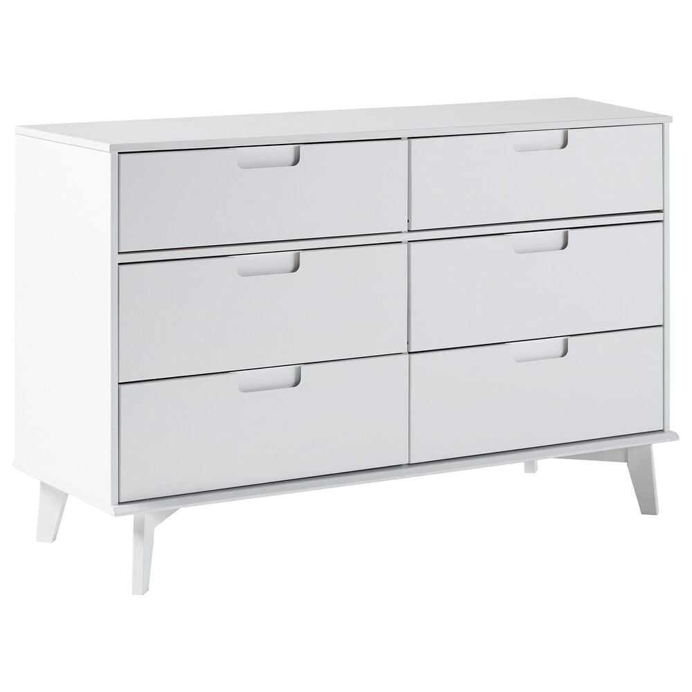Walker Edison Sloane 6-Drawer Dresser in White Wash, , large