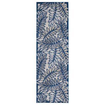 Nourison Aloha ALH18 2" x 6" Ivory and Navy Indoor/Outdoor Runner, , large