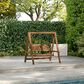 HOMLUX 2-Seat Outdoor Porch Swing Bench Meranti Wood Chair with Stand in Teak Oil, , large