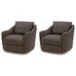Kuka Home Swivel Chair Set in Isla Chocolate, , large