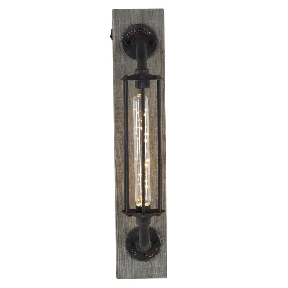 Maple and Jade Black Battery-Operated Geometric Wall Accent Lamp with Included Fixed LED Light, , large