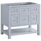 James Martin Vanities Breckenridge 36" Single Bathroom Vanity in Serenity Blue with 3 cm Carrara White Marble Top and Rectangular Sink, , large
