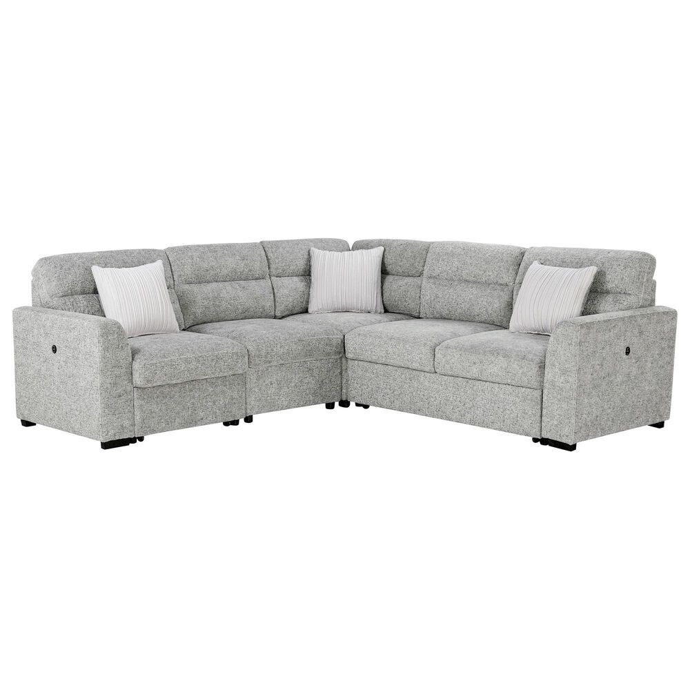 Global Furniture USA Walker 6-Piece Convertible Sectional in Nickel, , large