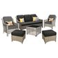 HOMLUX 6-Piece Patio Conversation Set with Coffee Table in Black, , large