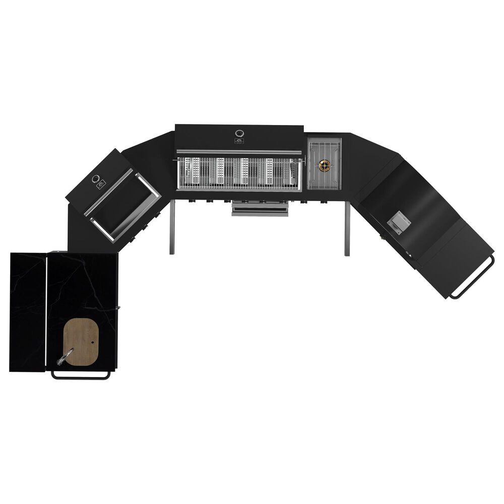Forno All'Aperto 4-Piece Outdoor Kitchen Grill Set with Bar and Beverage Center in Black, , large