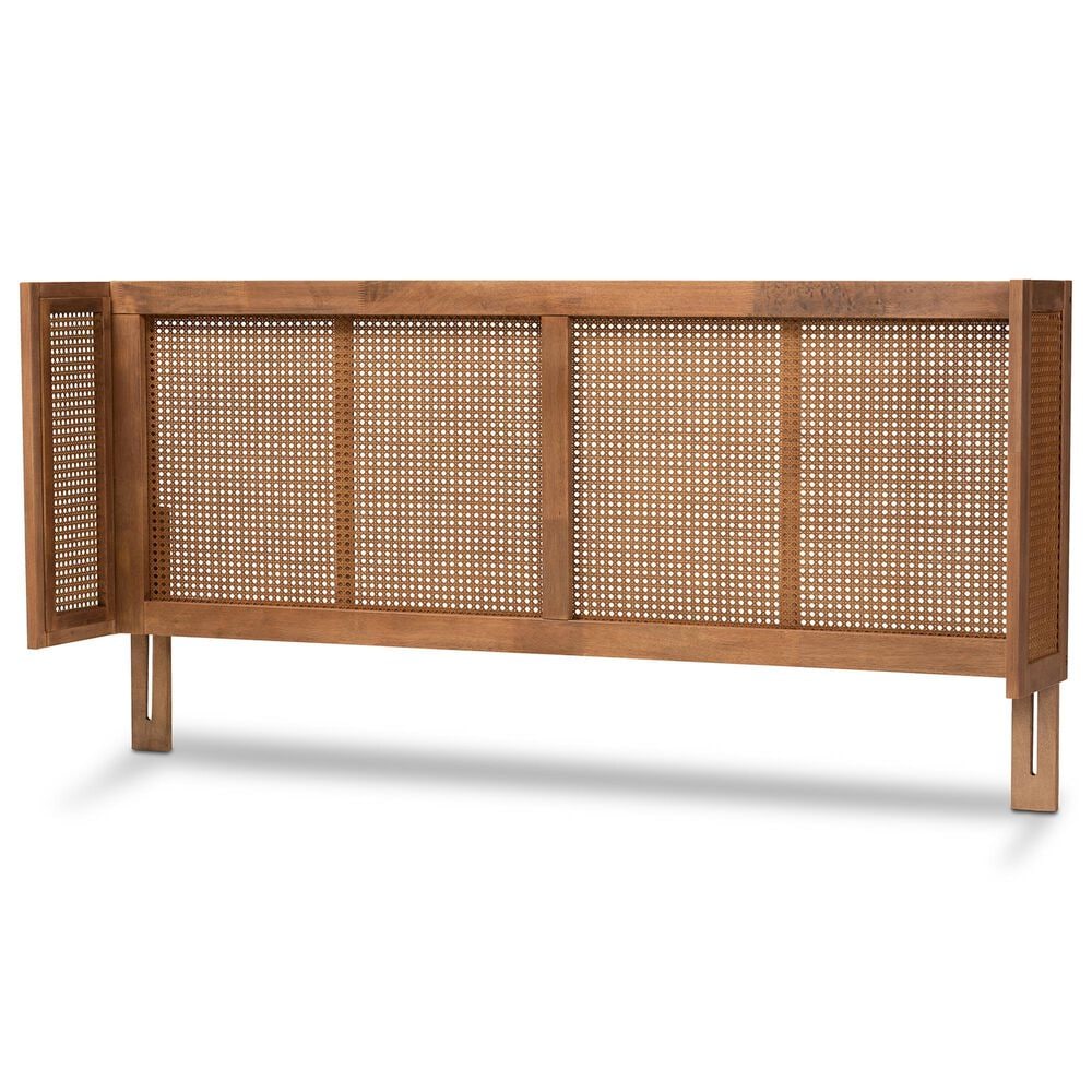 Baxton Studio Rina King Wingback Headboard in Ash Walnut, , large