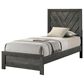Crown Mark Valor Twin Panel Bed in Grey, , large